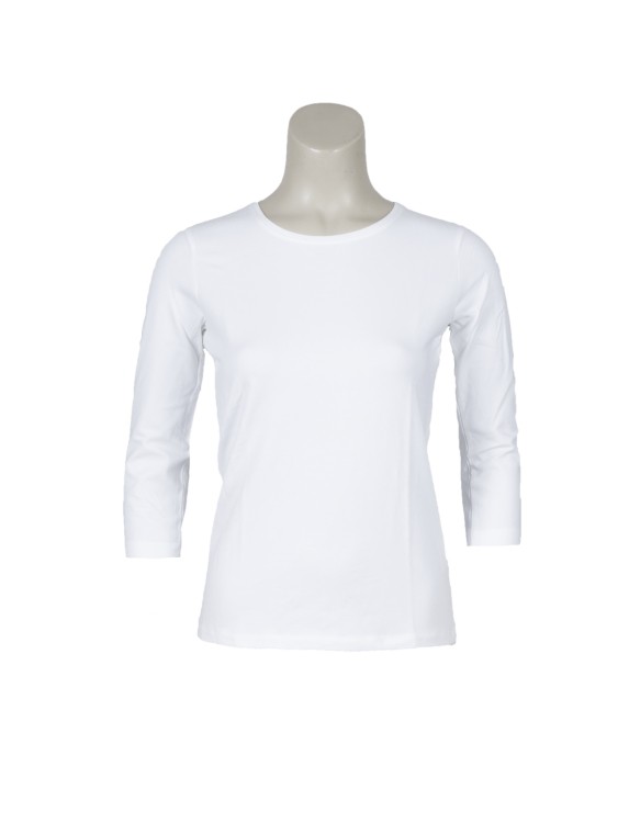 twijfel accu investering T-shirt basic 3/4 mouw wit | Rosedale Collections