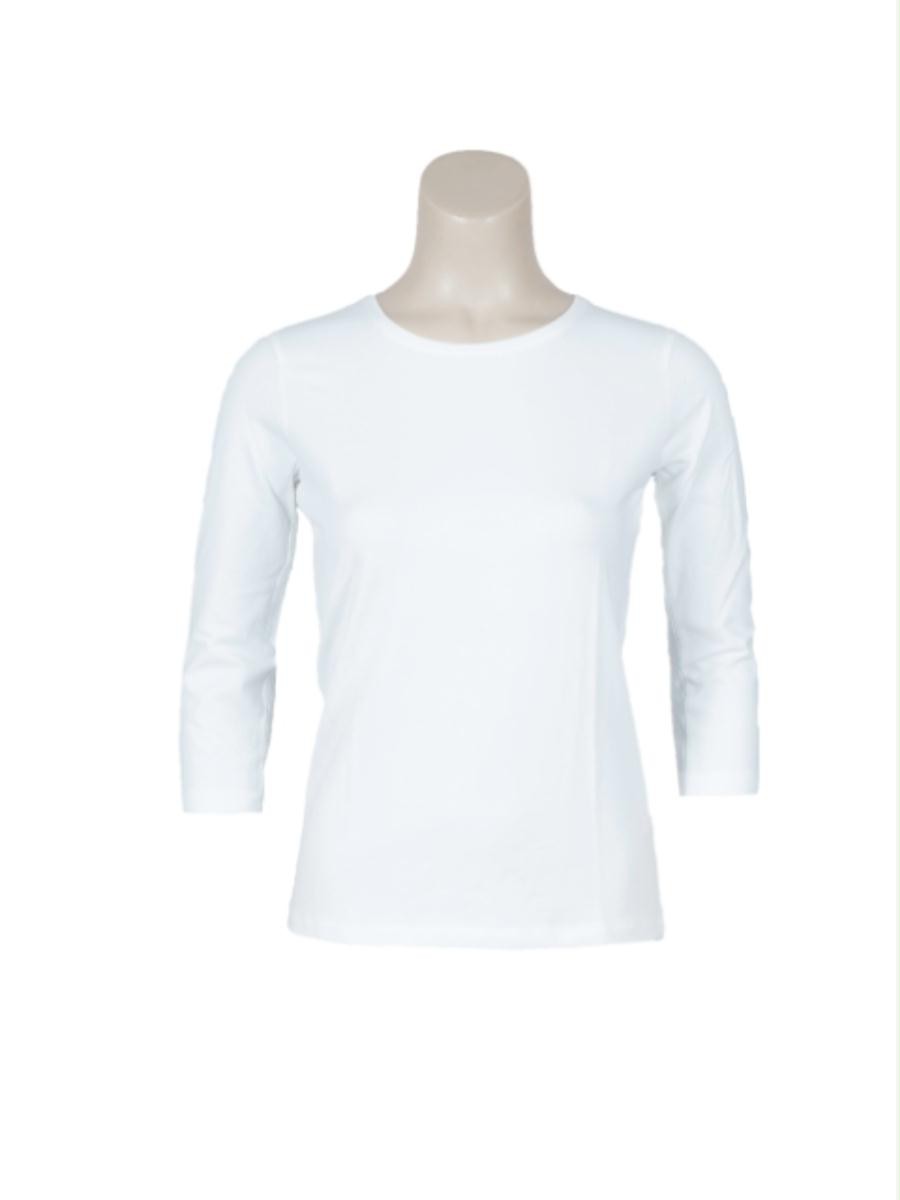 verschijnen voorspelling koffer T-shirt basic 3/4 mouw wit | Rosedale Collections