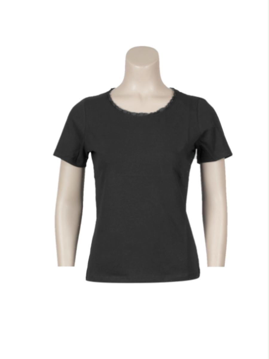 T-shirt kantje basic km zwart